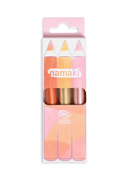 Glitter Make-up Pencils Sunshine Set of 3, Kids Makeup Set for Kids 5+