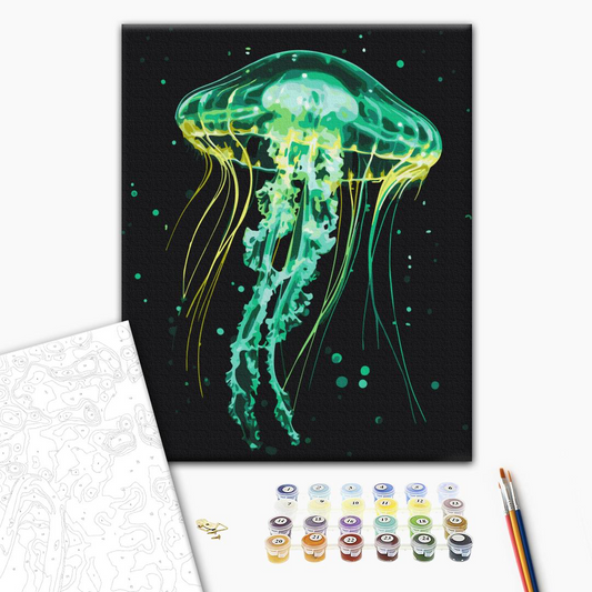 Shining Jellyfish Paint By Numbers, Brushme