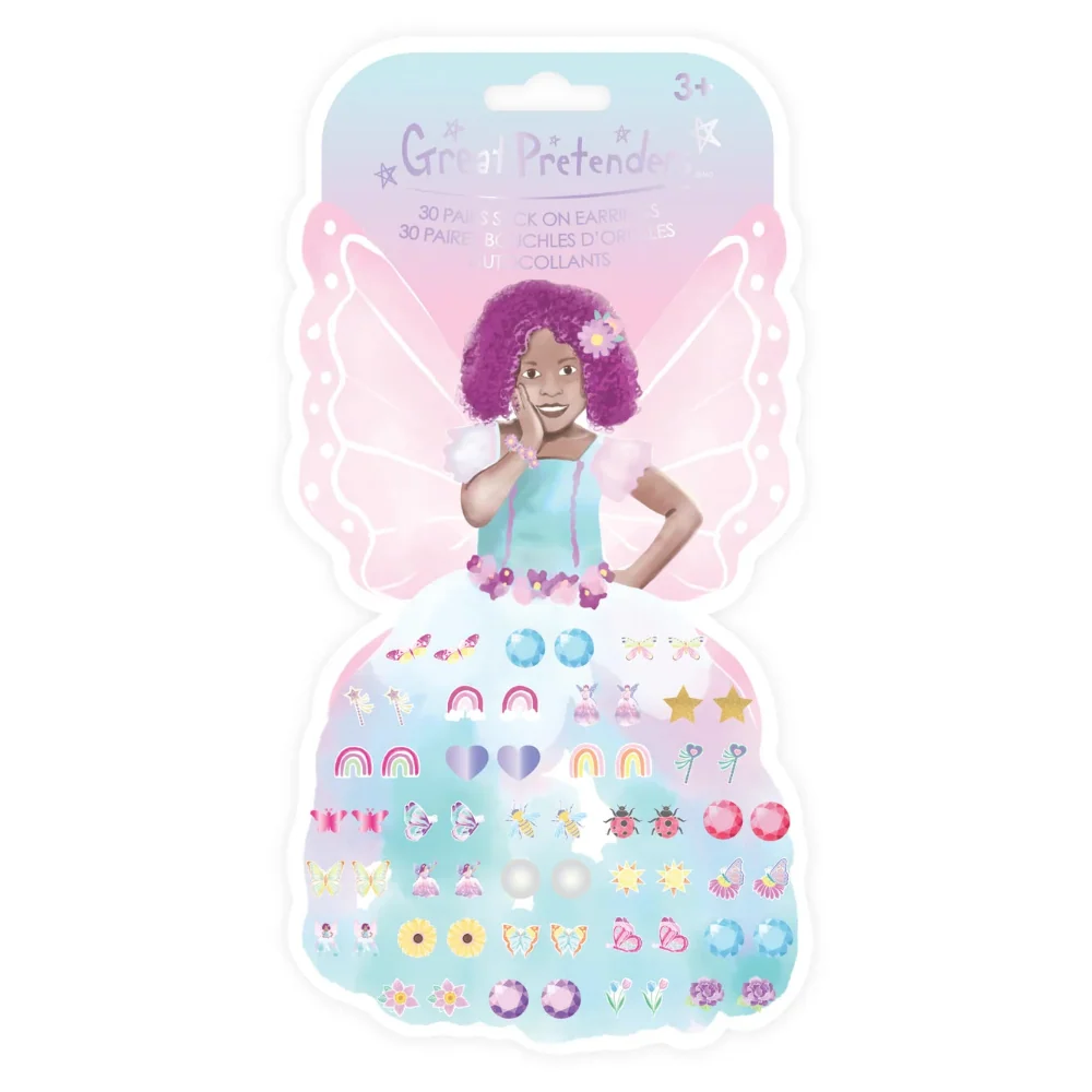 Butterfly Fairy Azaria, Sticker Earrings, Costume Accessory for Kids 3+