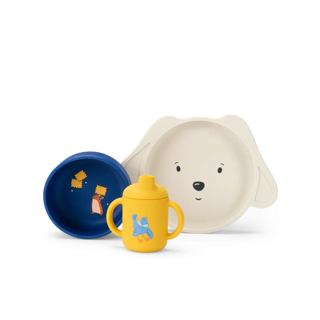 Silicone Dish Set, Puce & Pilou, Decoration for Kids 1+
