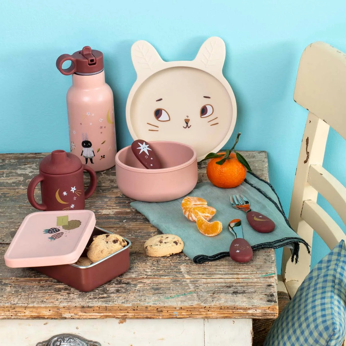 Silicone Dish Set, Après la Pluie, Decoration for Kids 1+