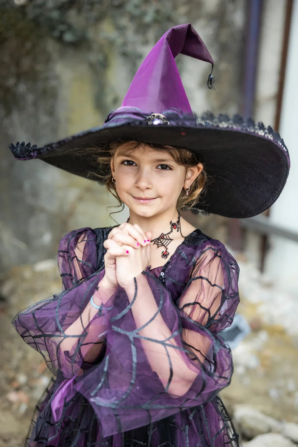 Amethyst the Spider Witch: Hat For Kids 3+, Halloween Witch Accessory