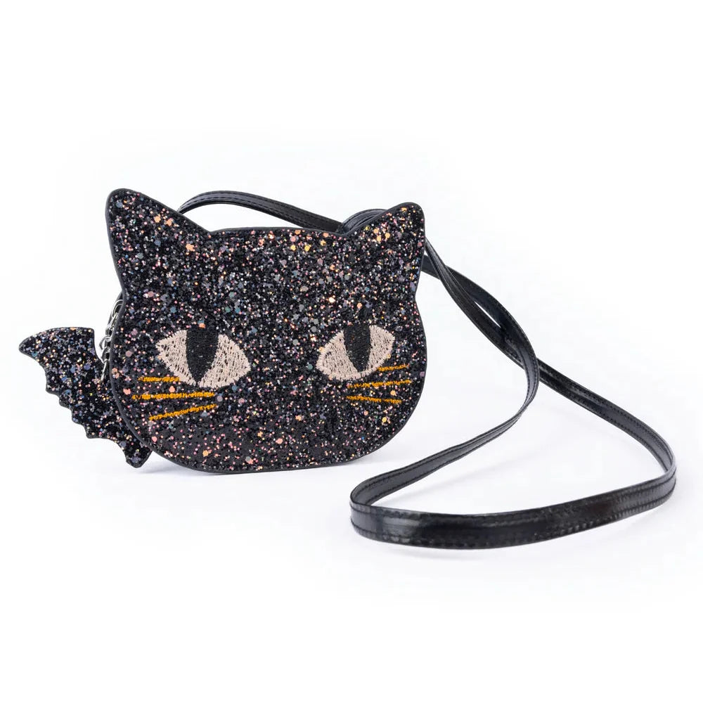 Black Chunky Glitter Kitty Purse: Cat's Meow, Bag for Kids 3+