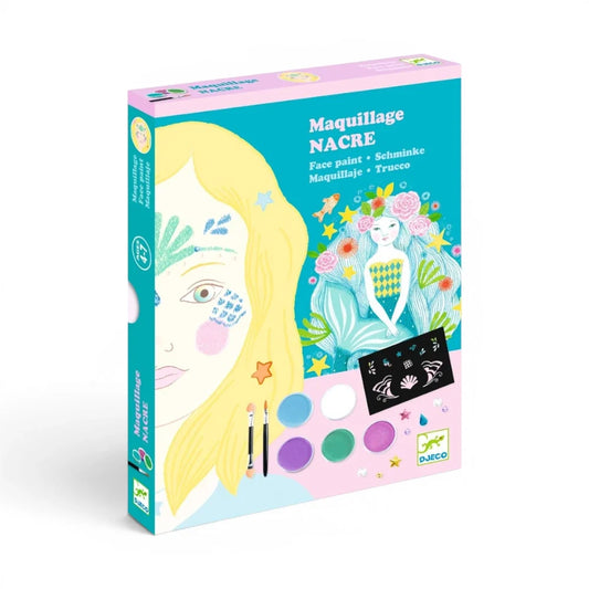 Mermaid, Makeup Set With Stencils & Stickers, 4+, 4 Face Paints With Reusable Stencils