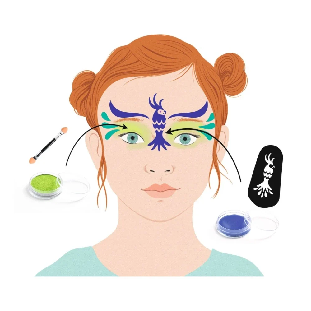 Rio de Janeiro, Makeup Set With Stencils & Stickers, 4+, 3 Carnival Looks