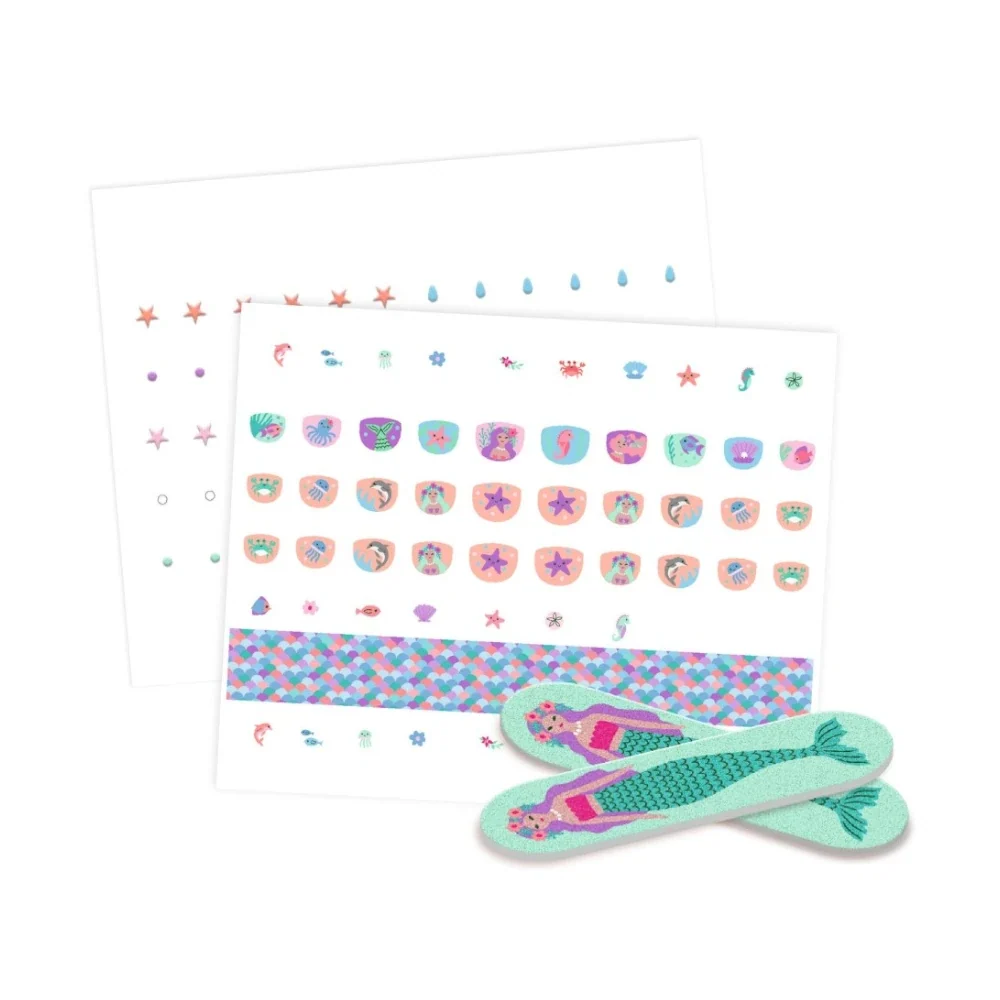 Sea, Nail Sticker Set, 4+, 180 Ocean-Themed Stickers With Rhinestone Accents