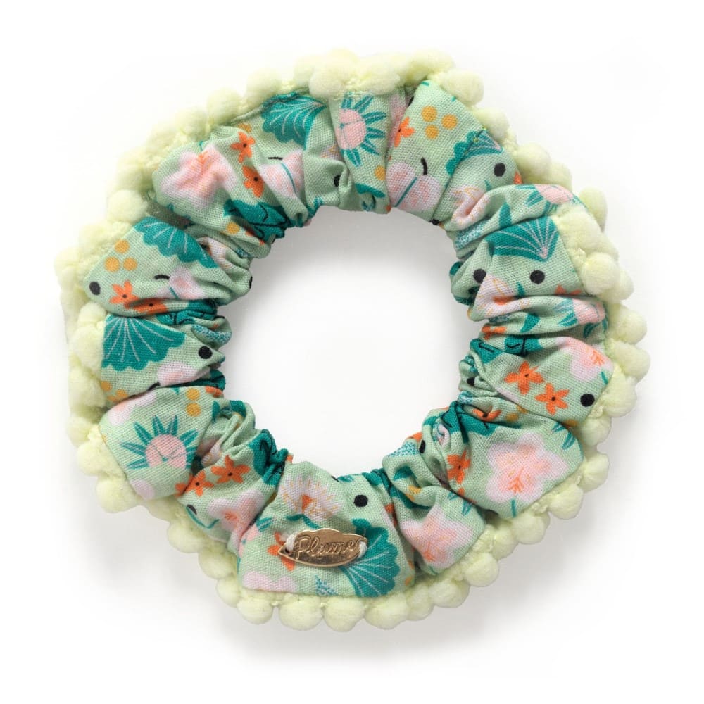 Floral scrunchie on a white background