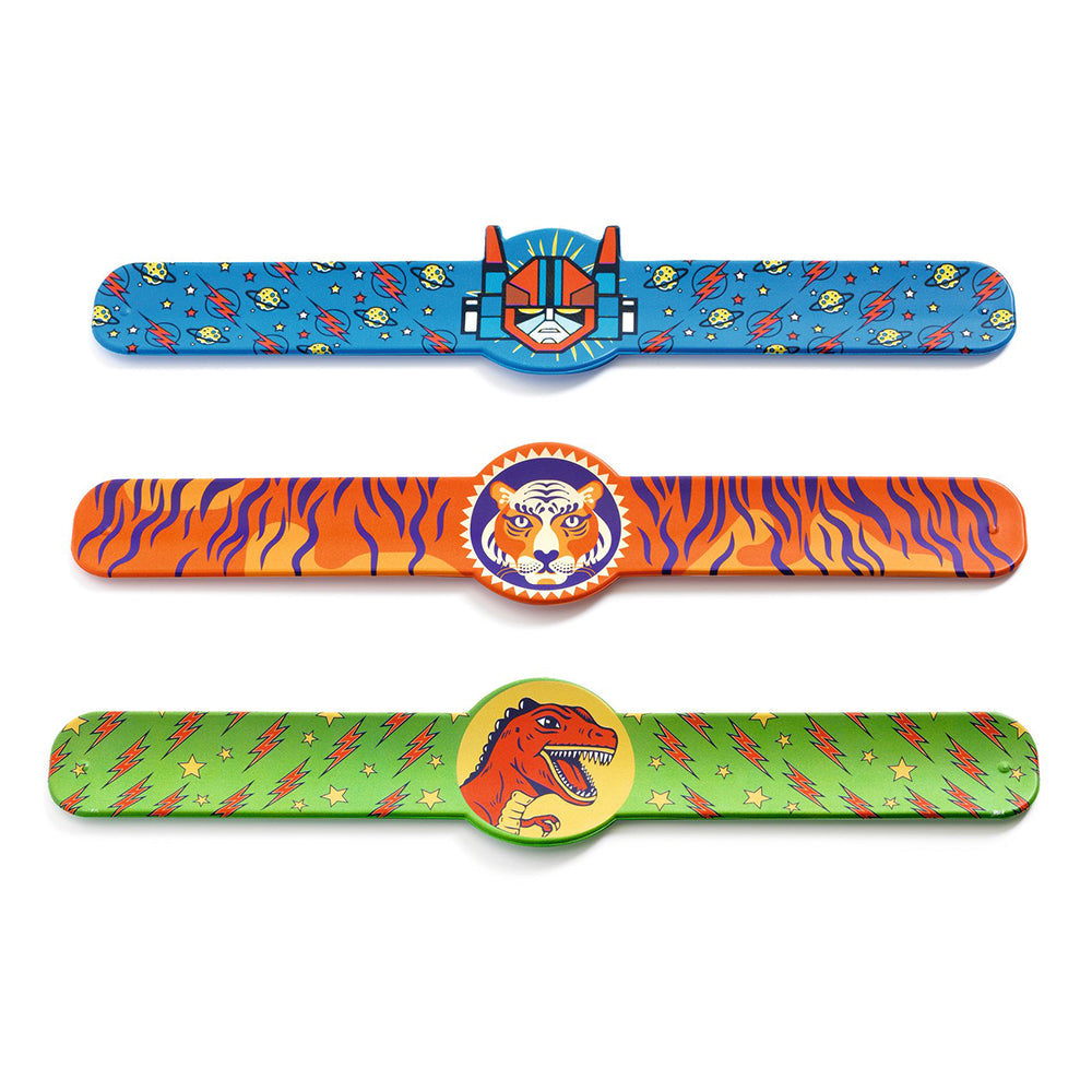 Dino, Tiger & Superhero, Slap Bracelet, 5+, Snap-On Wrist Bracelet (1 Of 3 Designs)