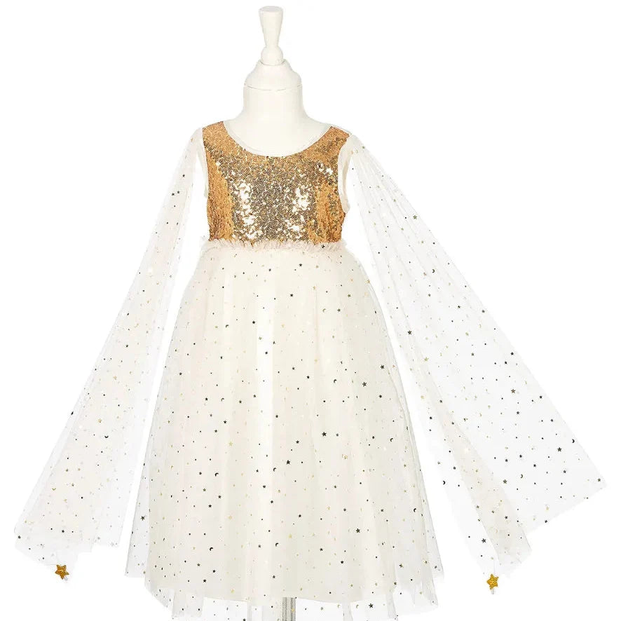 Dorianne, White and Gold Dress for Kids 3-4