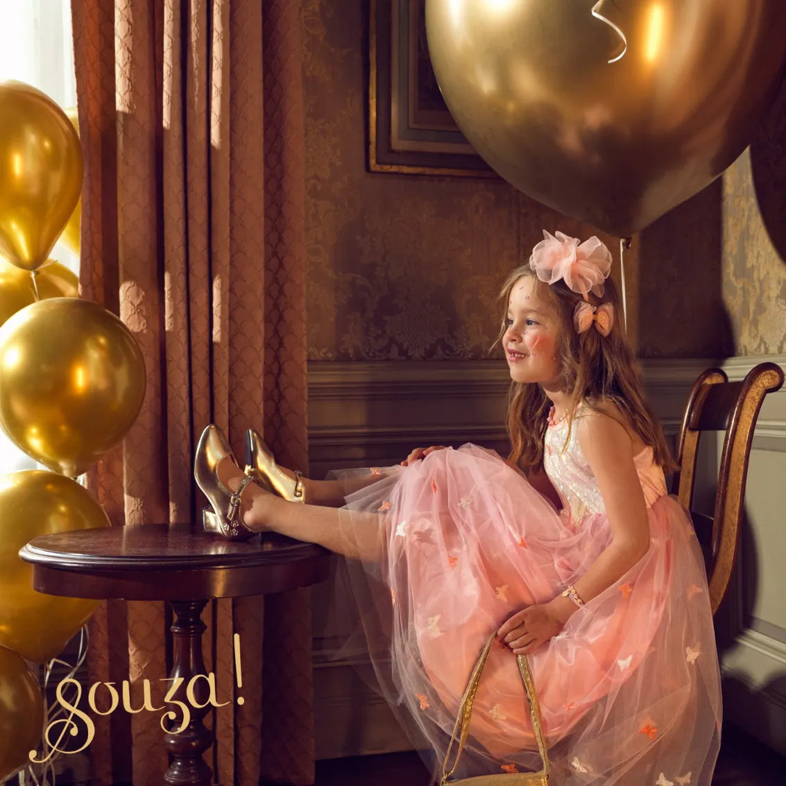 Elise, Dress whit Small Butterflies for Kids 3-4