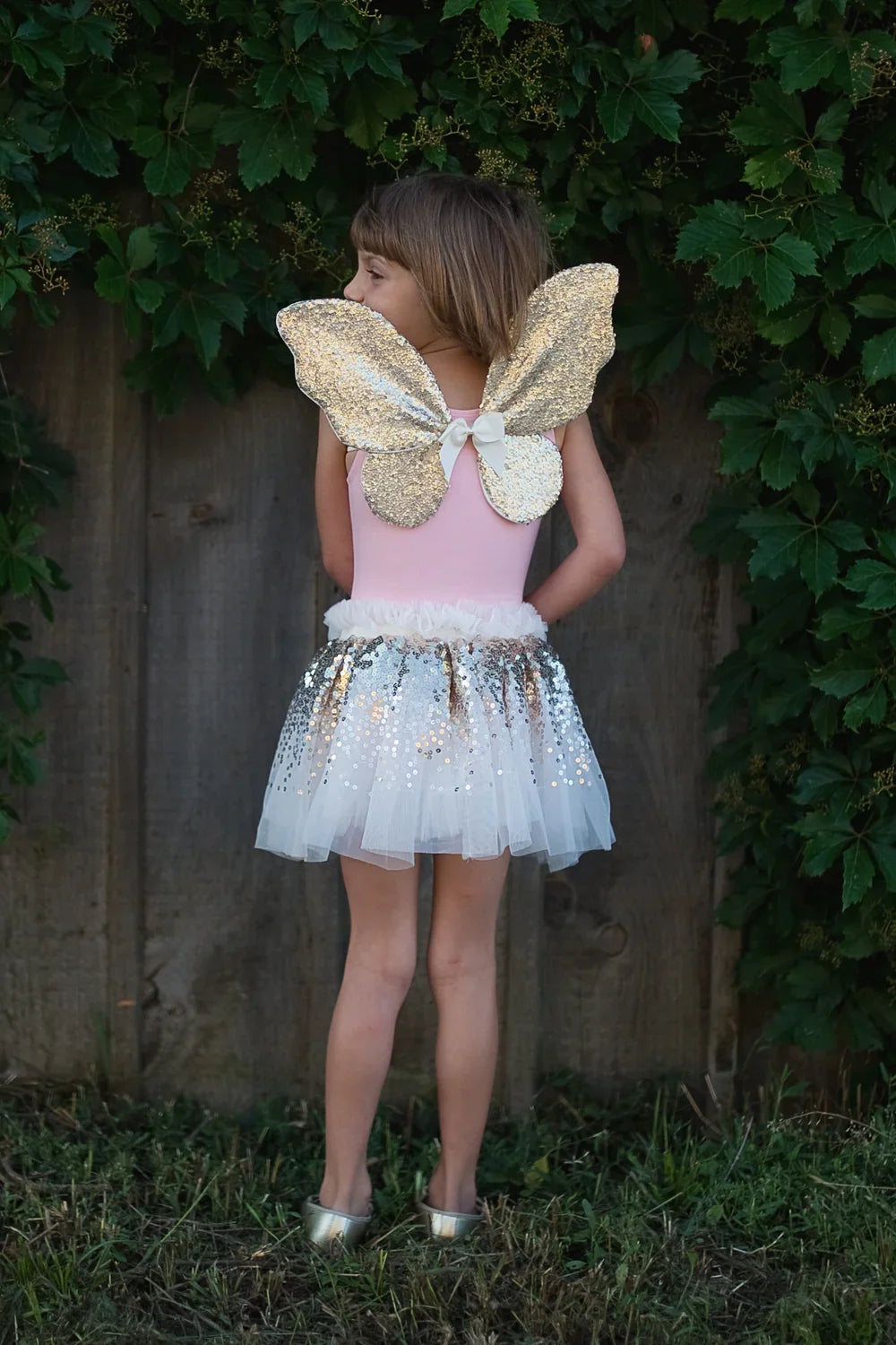 Gracious Gold Sequins Skirt, Wings & Wand Set, Special Moment, For Kids 3+, Size US 5-6