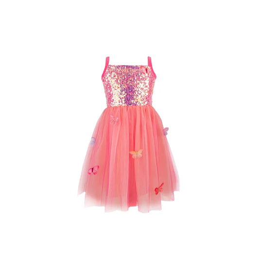 Butterfly Bliss, Carnival Costume Dress, For Kids 4+, Hot Pink Butterfly Design, Size 5-6