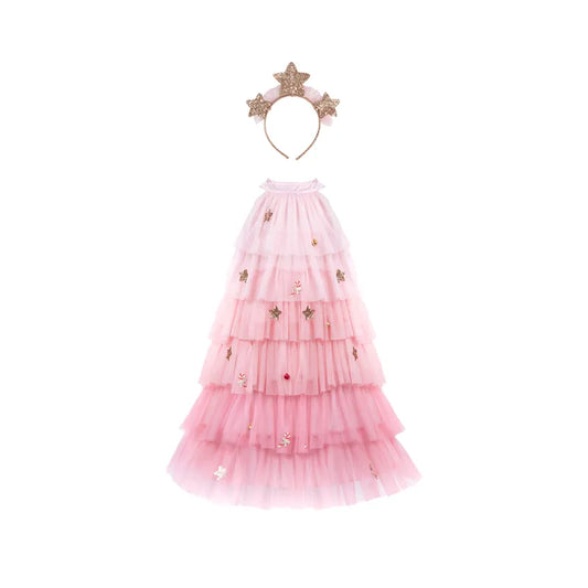 Christmas Tree, Carnival Costume Dress, For Kids 4+, Holiday Design With Headband, Size Us 5-6