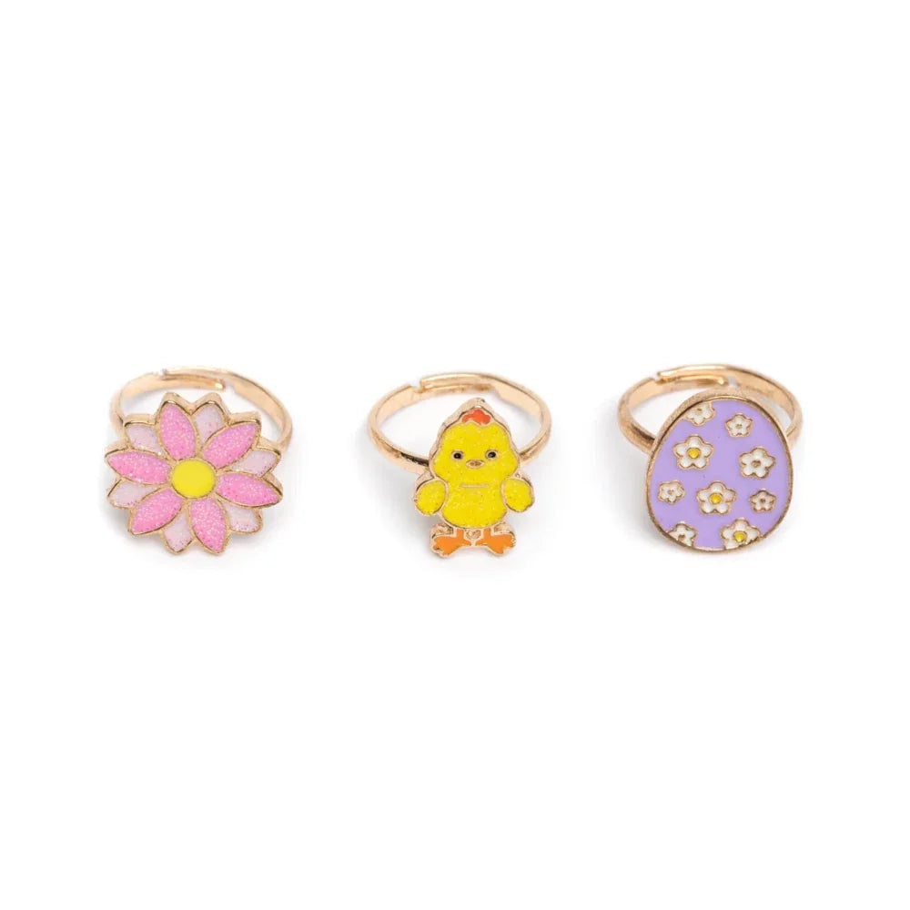 Easter Egg Rings Set: 3 Pieces, Costume Accessory for Kids 3+