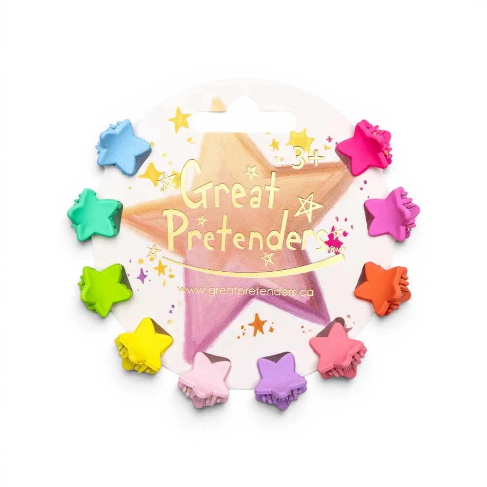 Rainbow Star Mini Hairclips: 10 Pieces, Hair Accessory for Kids 3+