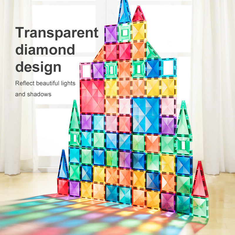 Colorful Magnetic Tiles 60pcs, Mideer