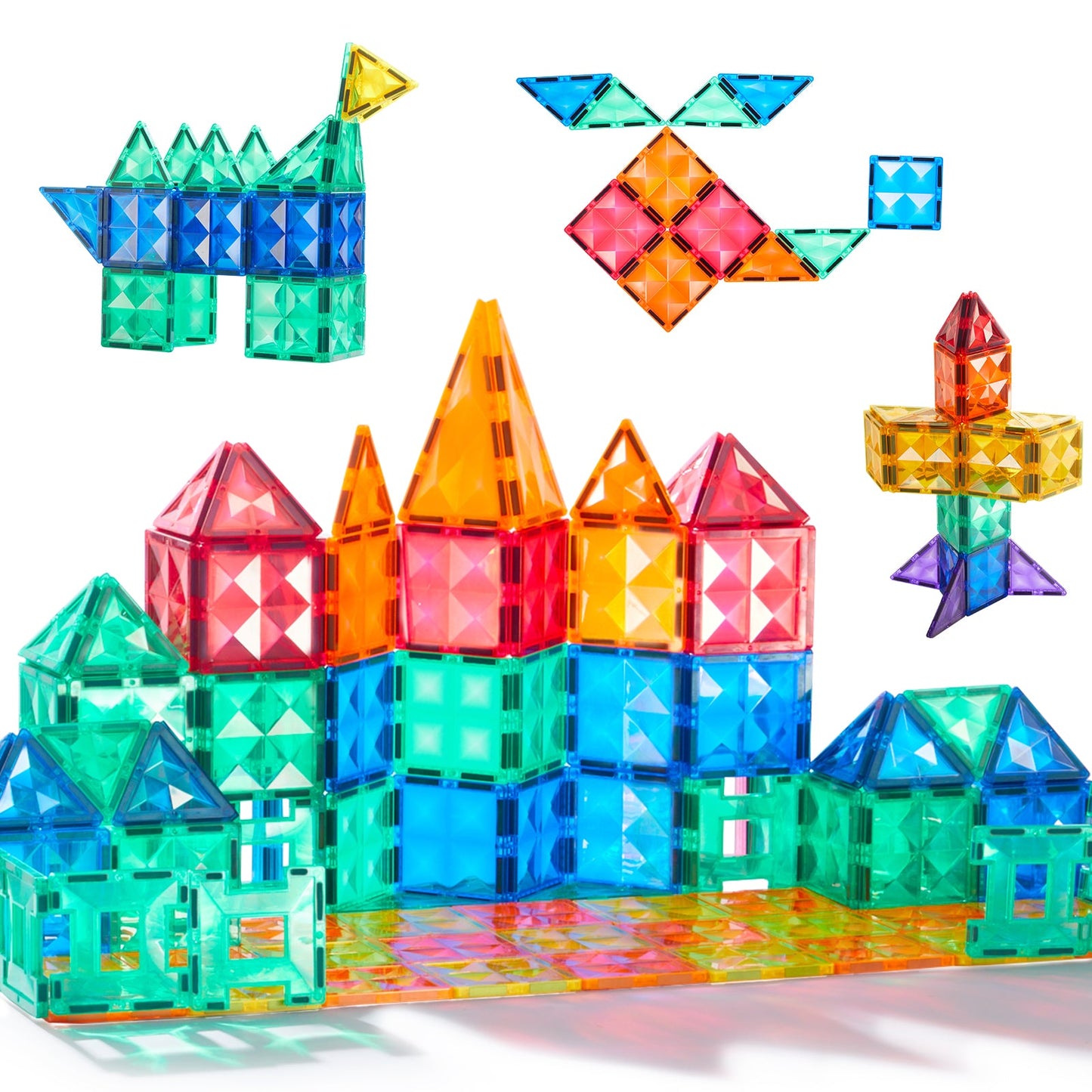 Colorful Magnetic Tiles 60pcs, Mideer