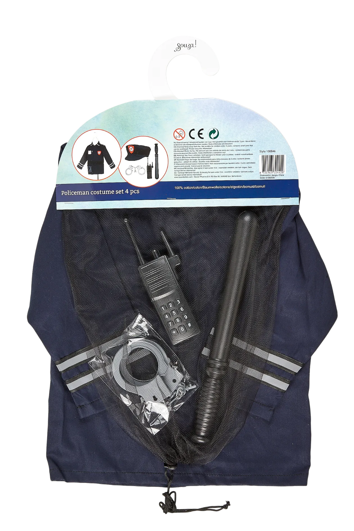 Policeman, Role Play Costume for Kids 4-7