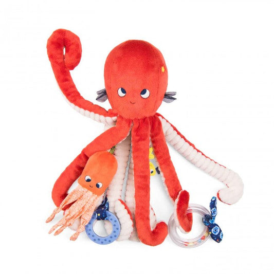 Large Activity Octopus, Les Aventures de Paulie, Plush Toy for Kids 0+