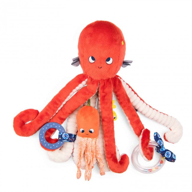 Large Activity Octopus, Les Aventures de Paulie, Plush Toy for Kids 0+