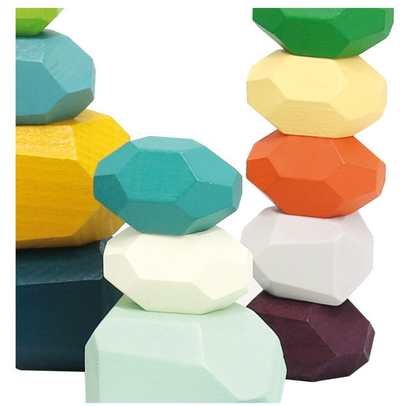 WOODEN STACKING STONES - 21 pcs. Andreu Toys