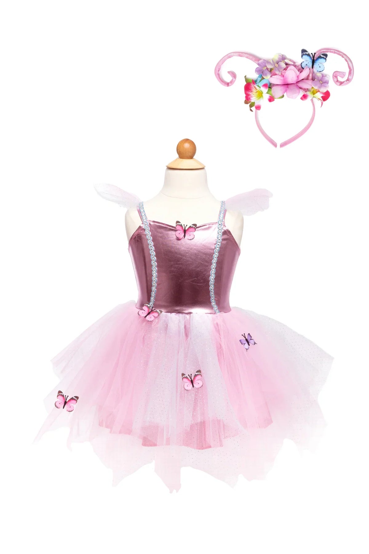 Woodland Butterfly: Dress With Headpiece For Kids 4+, Size US 5-6