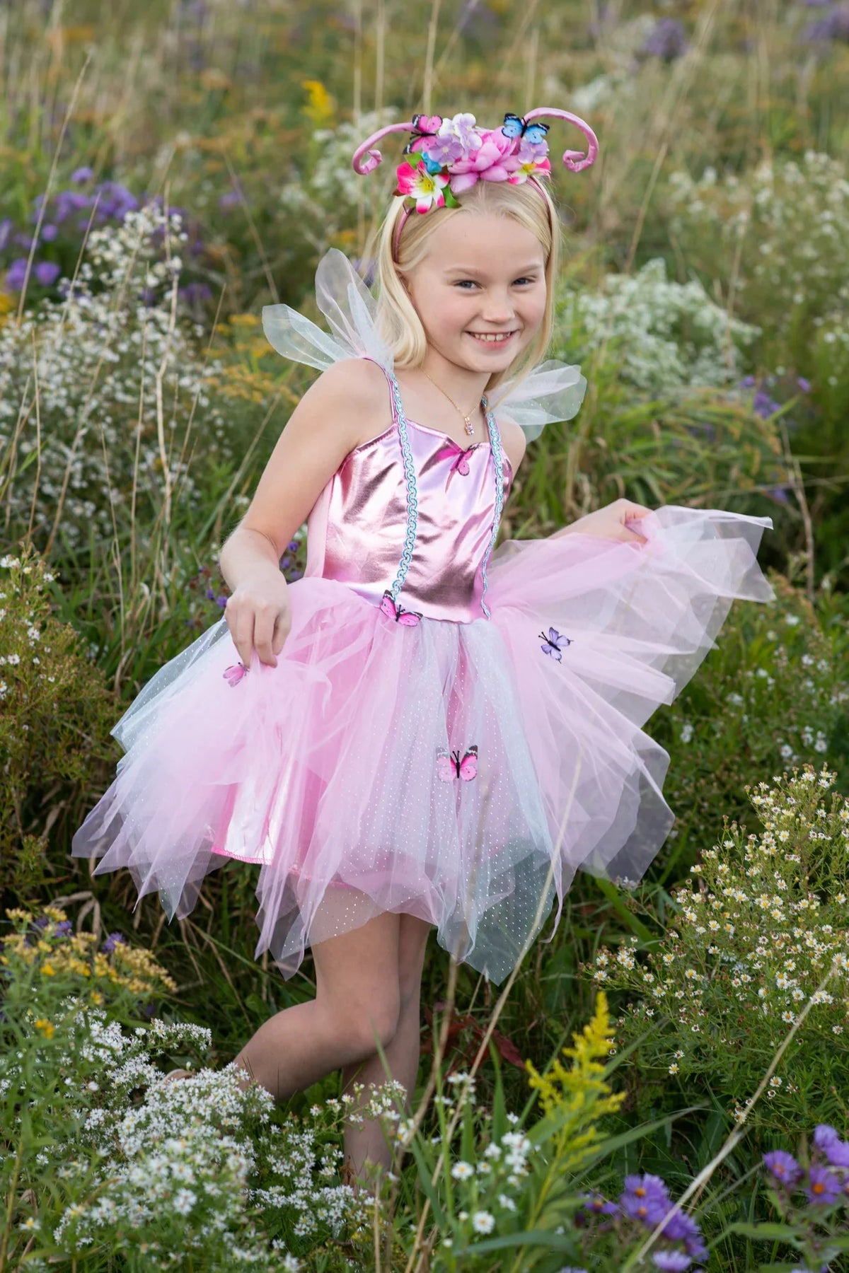 Woodland Butterfly: Dress With Headpiece For Kids 4+, Size US 5-6