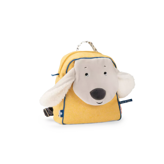 Yellow dog backpack, Puce & Pilou, Bag for Kids 3+